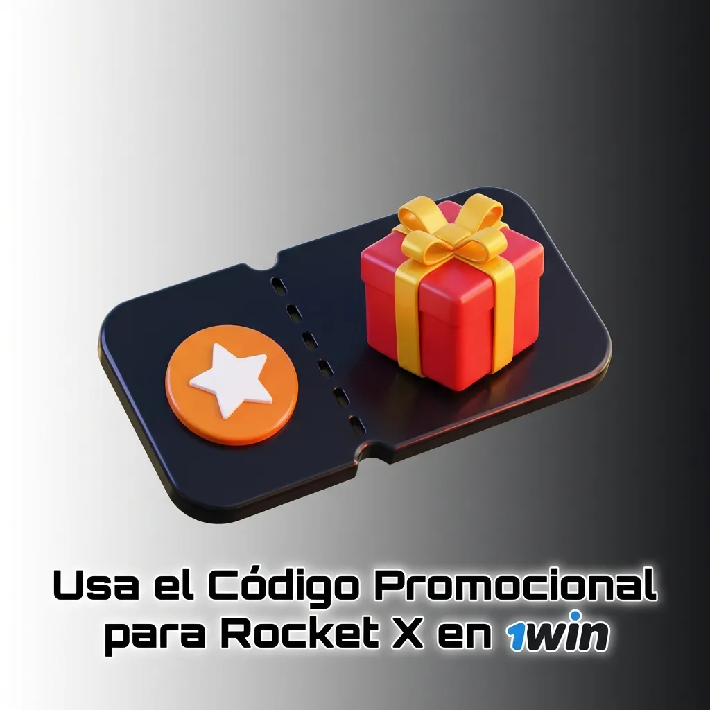 Jugador ingresando código promocional 1WINCASINO en la plataforma 1win para obtener bonos en Rocket X